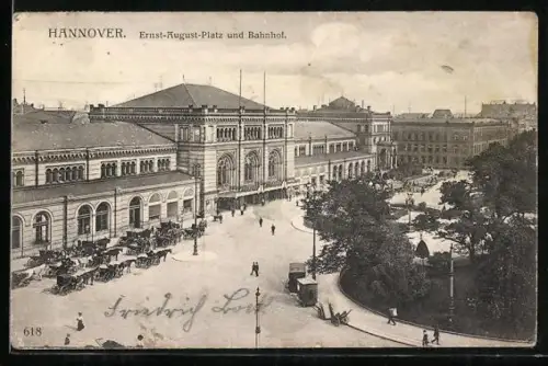 AK Hannover, Ernst-August-Platz, Bahnhof
