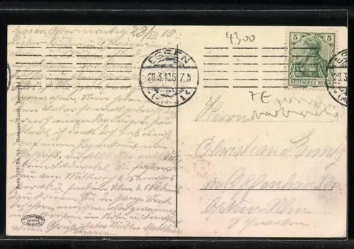 AK Essen / Ruhr, Kaiserliches Haupt-Postamt, Strassenbahn