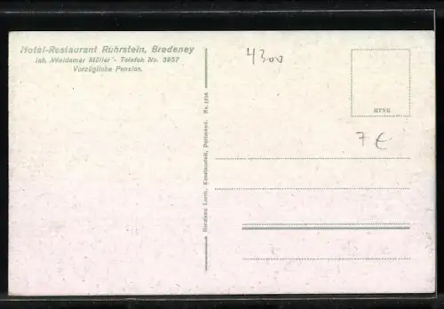 AK Hügel a. d. Ruhr, Bootshaus, Hotel-Restaurant Ruhrstein, Bredeney, Inh. Waldemar Müller