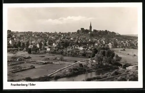 AK Frankenberg /Eder, Stadtansicht mit Kirche