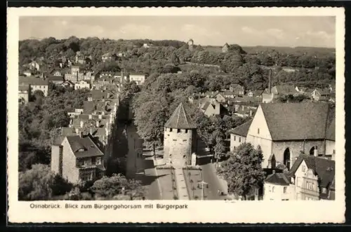 AK Osnabrück, Blick zum Bürgergehorsam mit Bürgerpark