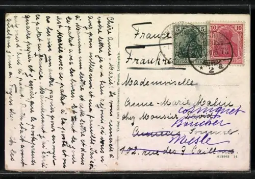 AK Worms a. Rh., Wasserturm, Eleonorenschule, Lutherkirche