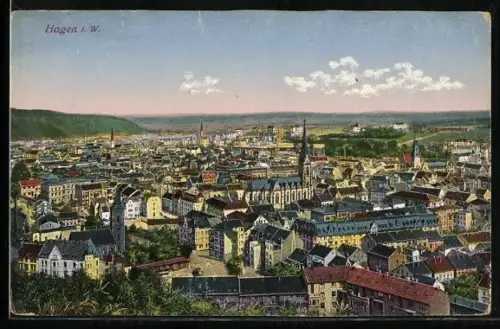 AK Hagen i. W., Stadtpanorama