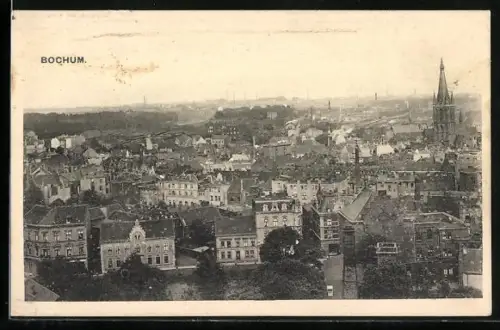 AK Bochum, Stadtansicht mit Kirche