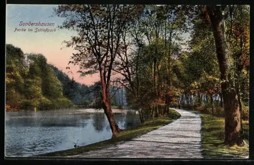 AK Sondershausen / Thüringen, Partie im Schlosspark