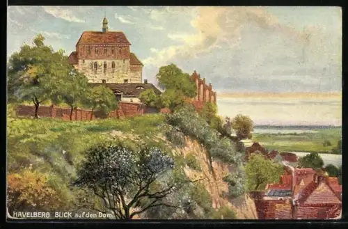 Künstler-AK Havelberg, Blick auf den Dom
