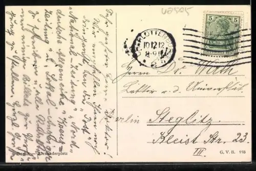 AK Berlin, Alexanderplatz, Strassenbahn