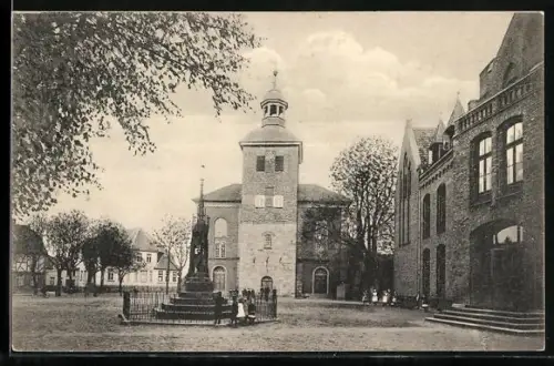 AK Walsrode, Kirche, Denkmal, Platzansicht