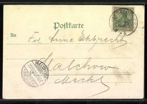 AK Walsrode /Lüneburger Heide, Vorbrück, Fluss mit Brücke und Häusern