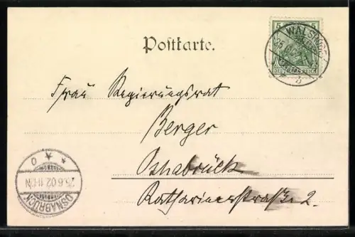 AK Walsrode /Lüneburger Heide, Ortsansicht mit Fluss und Brücke