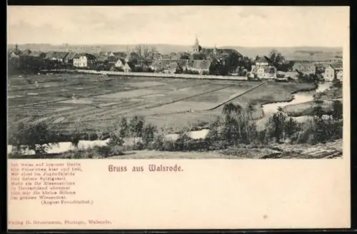 AK Walsrode, Panoramaansicht der Stadt mit Kirche und Fluss