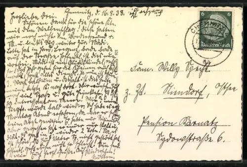 AK Chemnitz, Schlossteich mit Schilling`schen Figuren