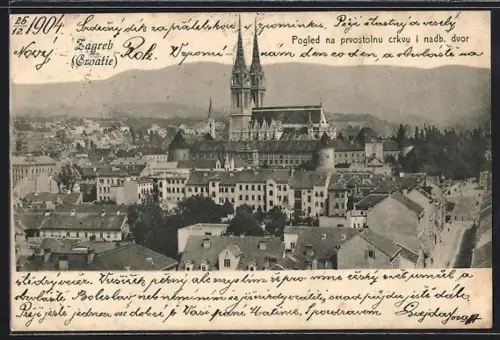 AK Zagreb, Pogled na prvostolnu crkvu i nadb. dvor