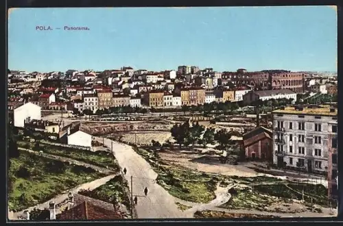 AK Pola, Teilansicht der Stadt