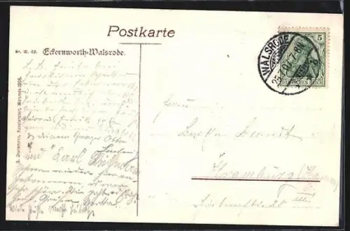 AK Walsrode, Gasthaus Eckenworth mit Garten