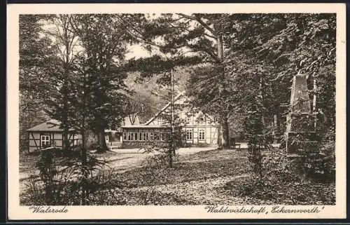 AK Walsrode, Gasthaus Eckenworth mit Denkmal