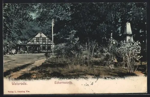 AK Walsrode, Gasthaus Eckenworth mit Denkmal