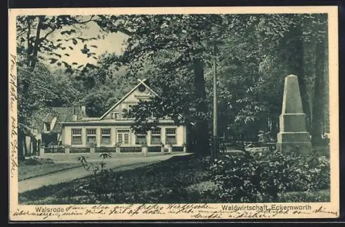 AK Walsrode, Gasthaus Eckenworth, Blick zum Gasthaus