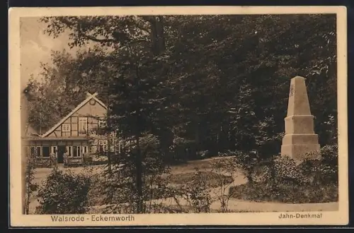 AK Walsrode-Eckernworth, Partie am Jahn-Denkmal