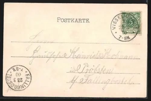 AK Walsrode, Gasthof Edernworth mit Gedenkstein