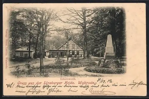 AK Walsrode /Lüneburger Heide, Gasthaus Eckenworth mit Anfahrtsweg