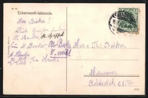 AK Walsrode, Gasthaus Eckenworth, Kinder mit Wagen und Dackel