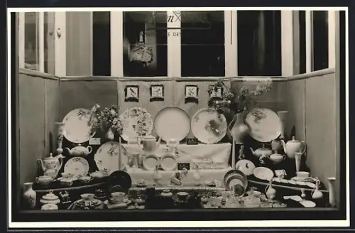 Foto-AK Walsrode, Geschäft Gemischtwaren Seedorf, Lange Strasse 9, Porzellanteller von Rosenthal