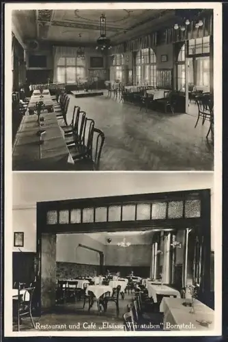AK Bornstedt /Potsdam, Restaurant und Café Elsässer Weinstuben A. Pitschk, Innenansichten