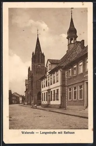 AK Walsrode, Langestrasse mit Rathaus