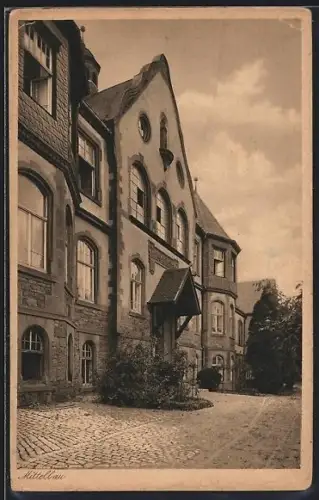 AK Saarburg /Trier, Kreiskrankenhaus, Mittelbau mit Eingang