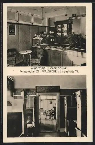 AK Walsrode, Konditorei und Café Gohde, Langestrasse 77, Innenansichten