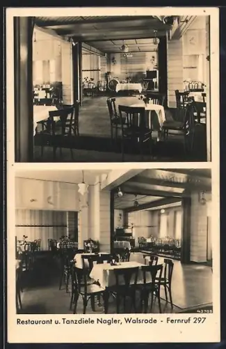 AK Walsrode, Restaurant und Tanzdiele Nagler, Innenansichten