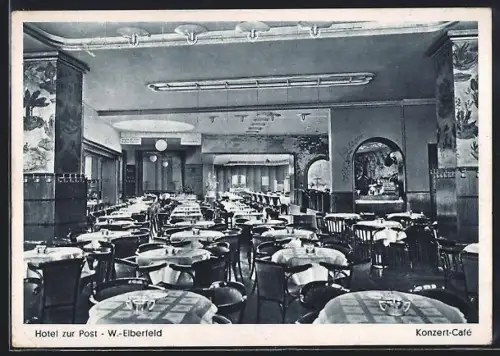 AK Wuppertal-Elberfeld, Hotel zur Post J. Ahn, Konzert-Café