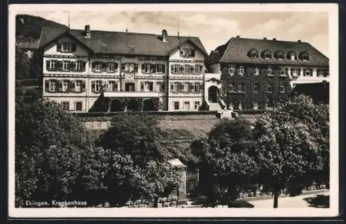 AK Ebingen, Krankenhaus mit Anlagen aus der Vogelschau
