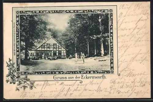 AK Walsrode, Gasthof Eckernworth, Blick auf den Gasthof im Passepartout