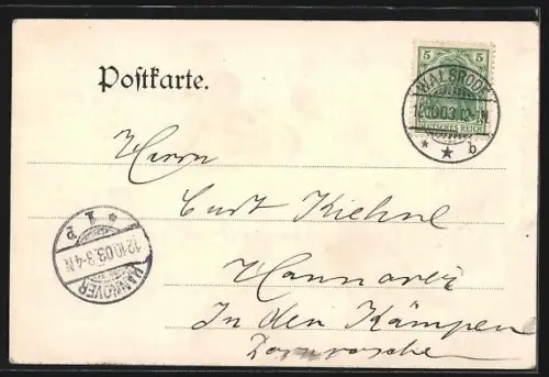 AK Walsrode, Gasthaus Eckernworth, Partie am Bohlenbach