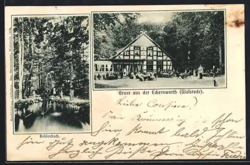 AK Eckernworth /Waldsrode, Bohlenbach und Gasthaus
