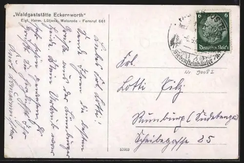 AK Walsrode, Gasthof Eckernworth, Eigentümer Herm. Lütjens