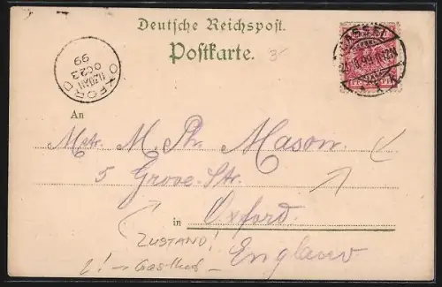 Lithographie Kassel, Gasthof Losch`s Garten, Eingang, Strassenpartie