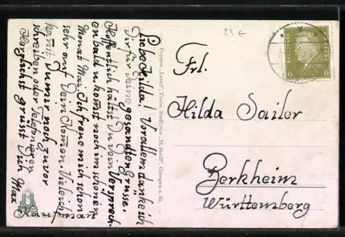 AK Szene beim Angeln mit Puppen nachgestellt