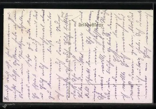 AK Thiepval, deutscher Soldat im Schützengraben mit einem Fluchtstab zur Vermessung