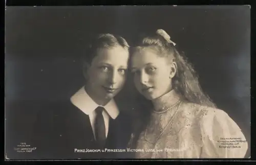 AK Prinz Joachim von Preussen und Prinzessin Victoria Luise von Preussen