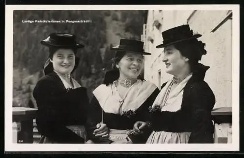 AK Drei Radtstädterinnen in Pongauertracht