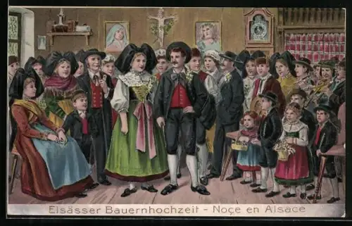 AK Elsässer Bauernhochzeit, Noce en Alsace