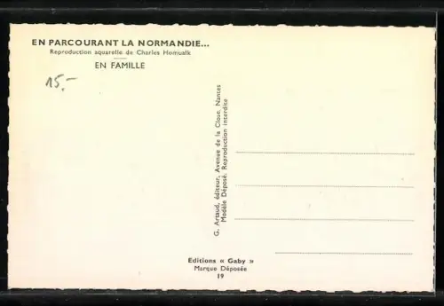Künstler-AK Charles Homualk: La Normandie, En Famille