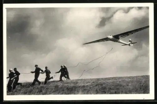 AK Wasserkuppe, Start eines Segelflugzeuges