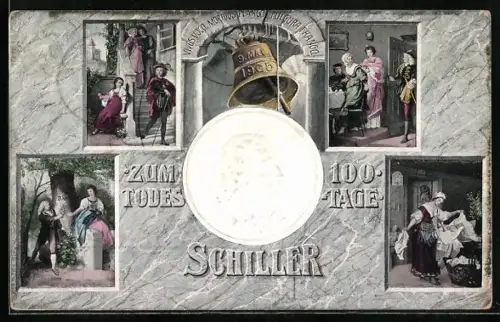 AK Zum 100. Todestage Schiller, 4 Abbildungen