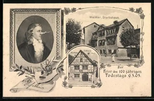 AK Weimar / Thüringen, Geburtshaus von Schiller, Sterbehaus
