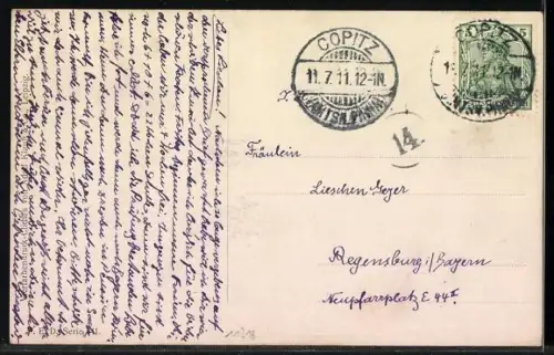 Künstler-AK Hasen am Waldesrand