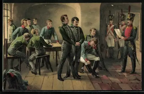 AK Verkündigung des Todesurteils an die elf Schill`schen Offiziere 1809, Befreiungskriege